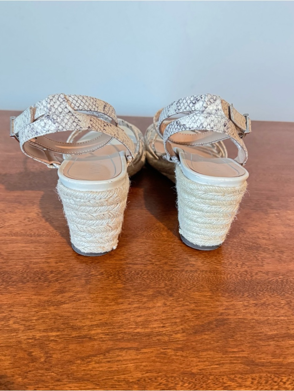 Vionic Ayda Espadrille Wedge Sandals featuring a snake-print design - Picture 3 of 9